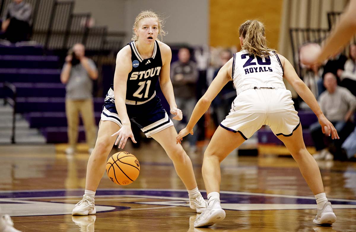 Mary Berg, a freshman guard from Menomonie, has played in all 30 of UW-Stout's games this season.