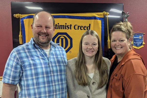 Menomonie High senior Brooklyn Sterry with parents Ryan and Wendy Sterry.