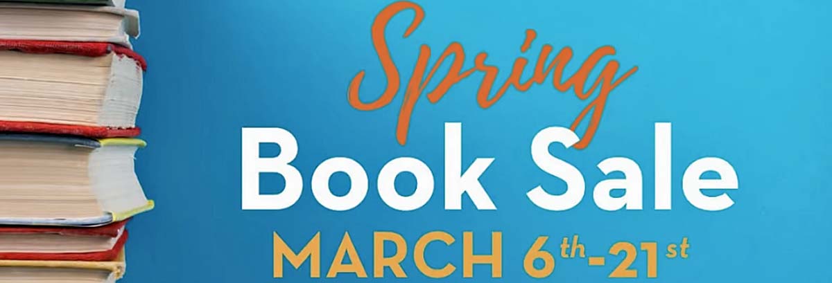 Books on left side for March 6-21 book sale at Menomonie Public library