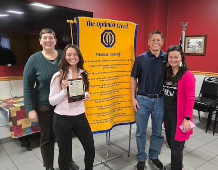Michelle Hupert, (Katelian's teacher), Katelian Bossany, and her parents Bob and Det Bossany. 