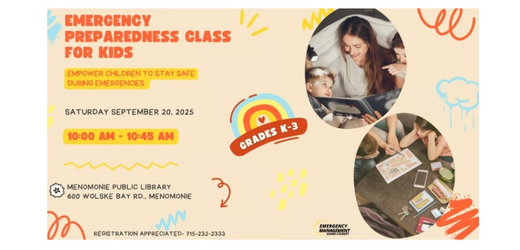 Dunn County Offers Free Emergency Preparedness Classes for Children, Seniors