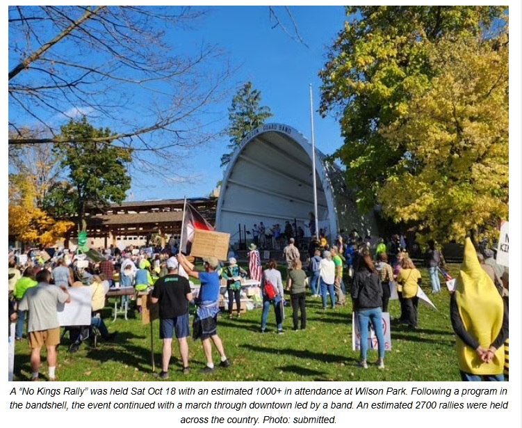 No Kings Rally Draws 1000+ to Wilson Park
