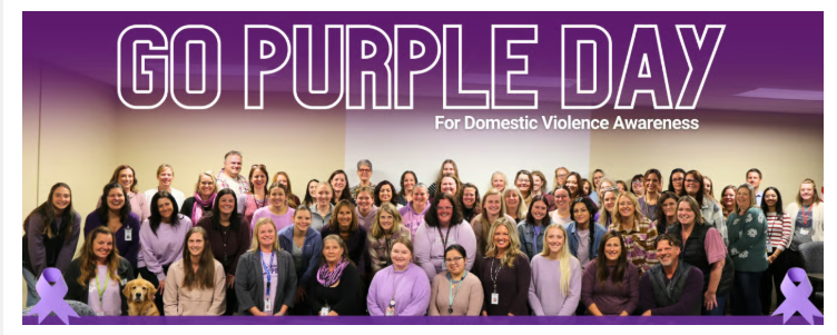 Dunn County Human Services staff recently wore purple for Domestic Violence Awareness. Dunn County