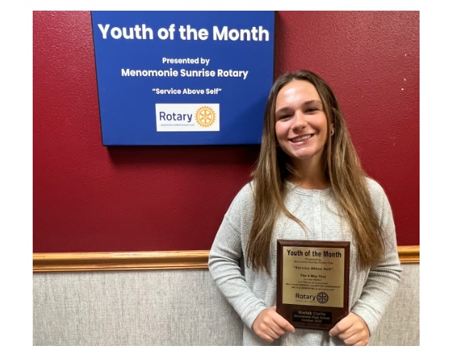 Sunrise Rotary Honors MHS Student Mariah Curtis as Oct Youth of the Month