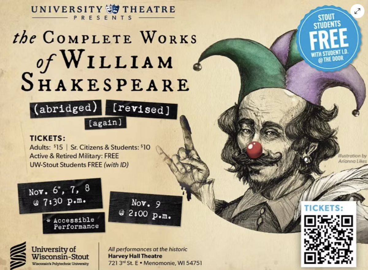 UW-Stout Performing Arts Presents “The Complete Works of William Shakespeare (Abridged) [Revised] {Again}”