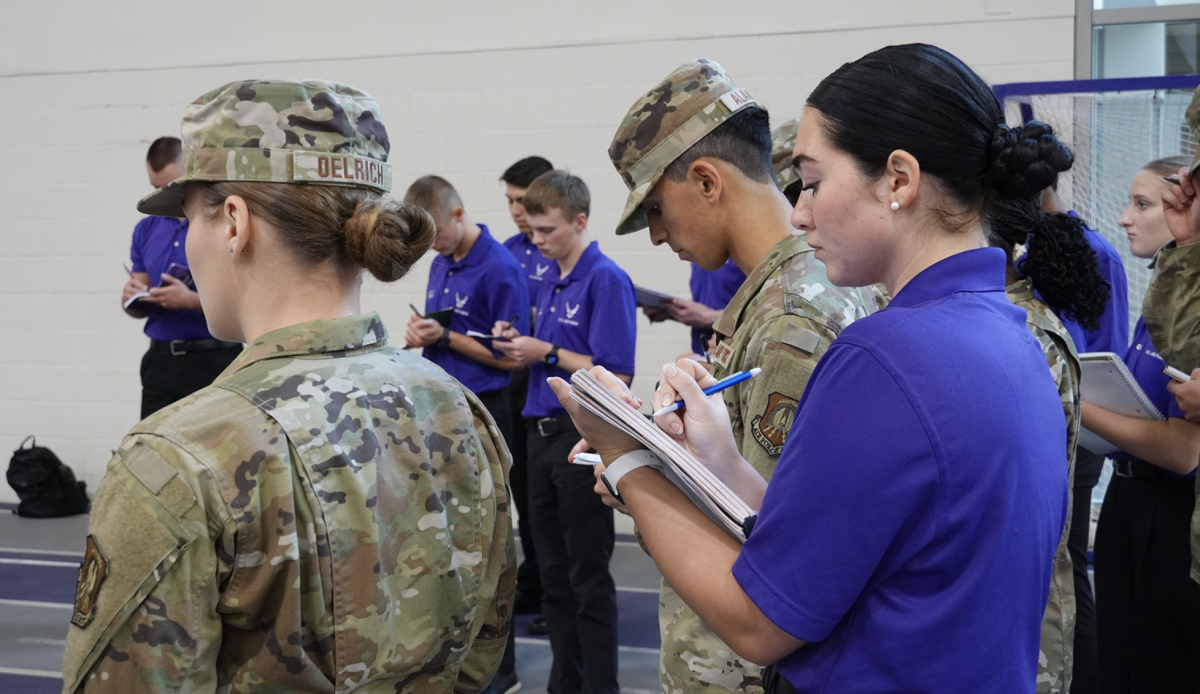 UW-Stout Air Force ROTC cadets train with University of St. Thomas, Detachment 410, in St. Paul, MN. Photo: University of St. Thomas