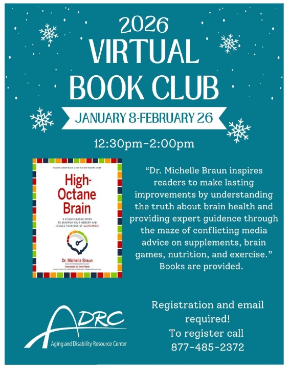 ADRC Hosts 8 Week Virtual Book Club on Brain Health Starting Jan 8