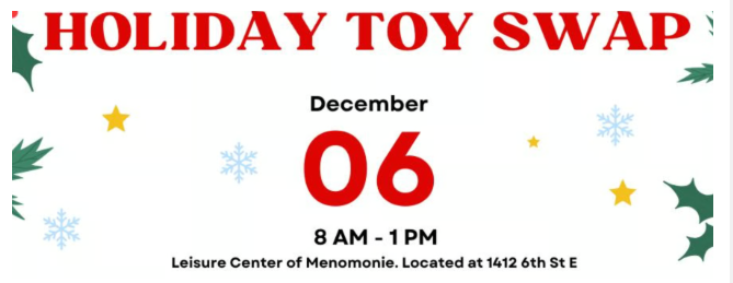 Toy Swap Saturday Dec 6 at Leisure Center