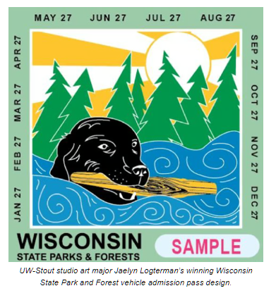 Designed to the Max: UW-Stout Studio Art Major Wins WI State Park Sticker Design Contest