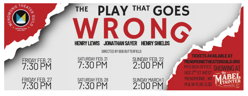 Tickets Available for Menomonie Theater Guild’s 'The Play That Goes Wrong'