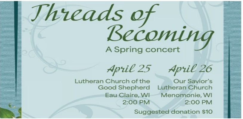 Menomonie Singers Present Spring Concerts Apr 25, 26