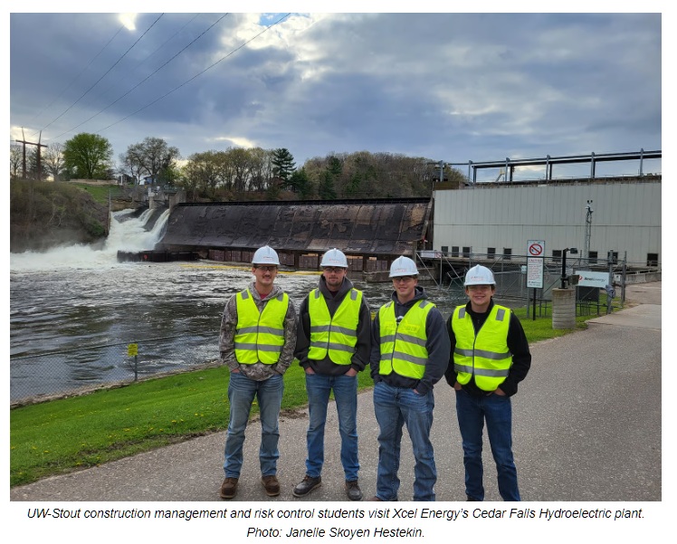 Xcel Energy Cedar Falls Hydro Project Supports UW-Stout Construction Students’ Industry Experiences