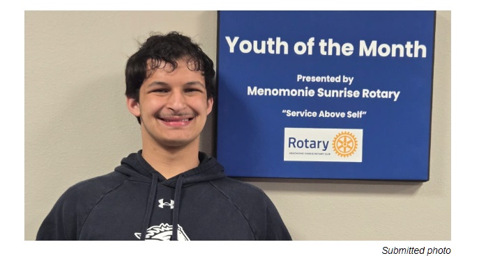 Menomonie Sunrise Rotary Honors Max Branch as May Youth of the Month