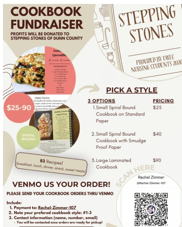 Cookbook Fundraiser for Stepping Stones: Orders Due TODAY May 6