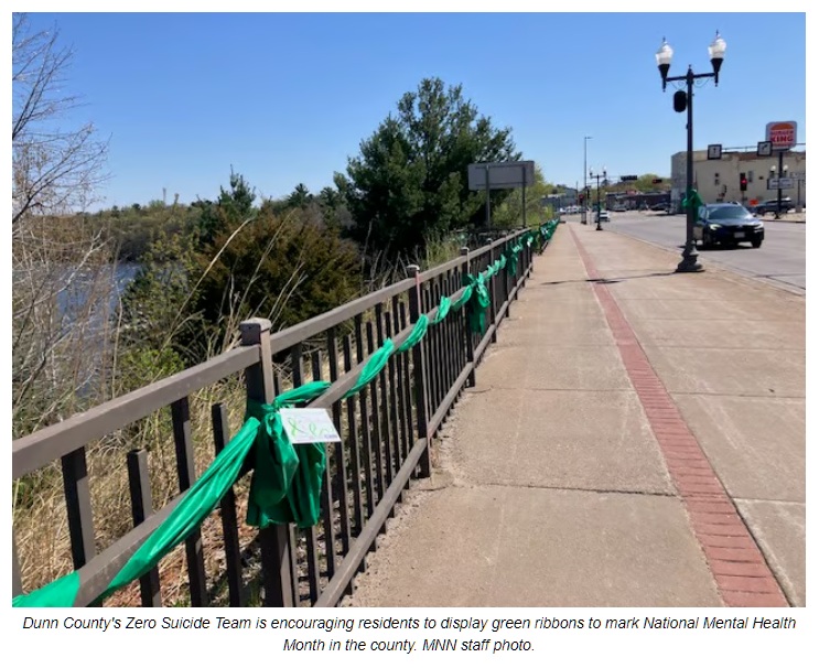 Green Ribbons Mark National Mental Health Month in Dunn County