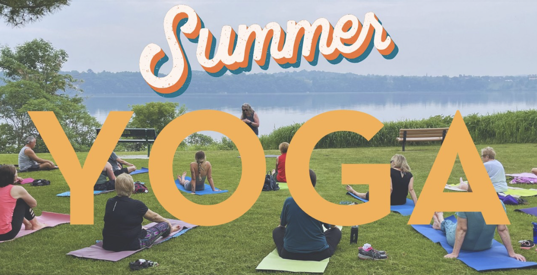 Free Summer Yoga on Mondays at 9 on the Library Lawn