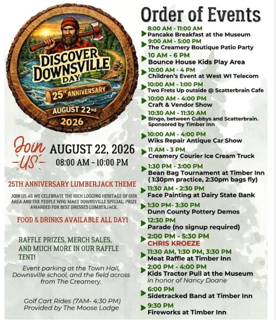 ‘Discover Downsville Day’ 25th Anniversary Sat Aug 22