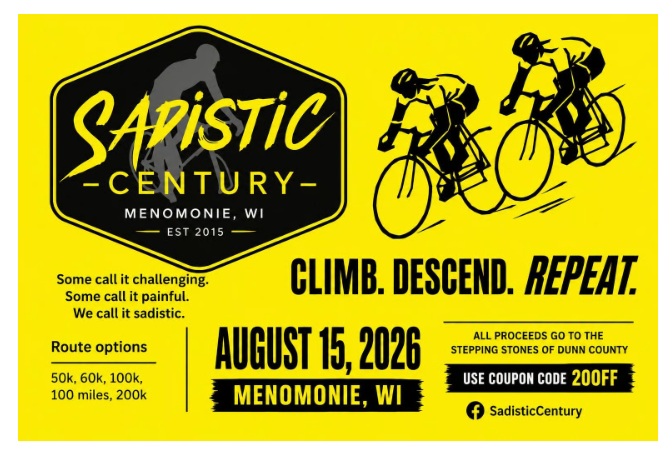 Sadistic Century & Menomin Meander - Bikers Out in Numbers on Sat Aug 15