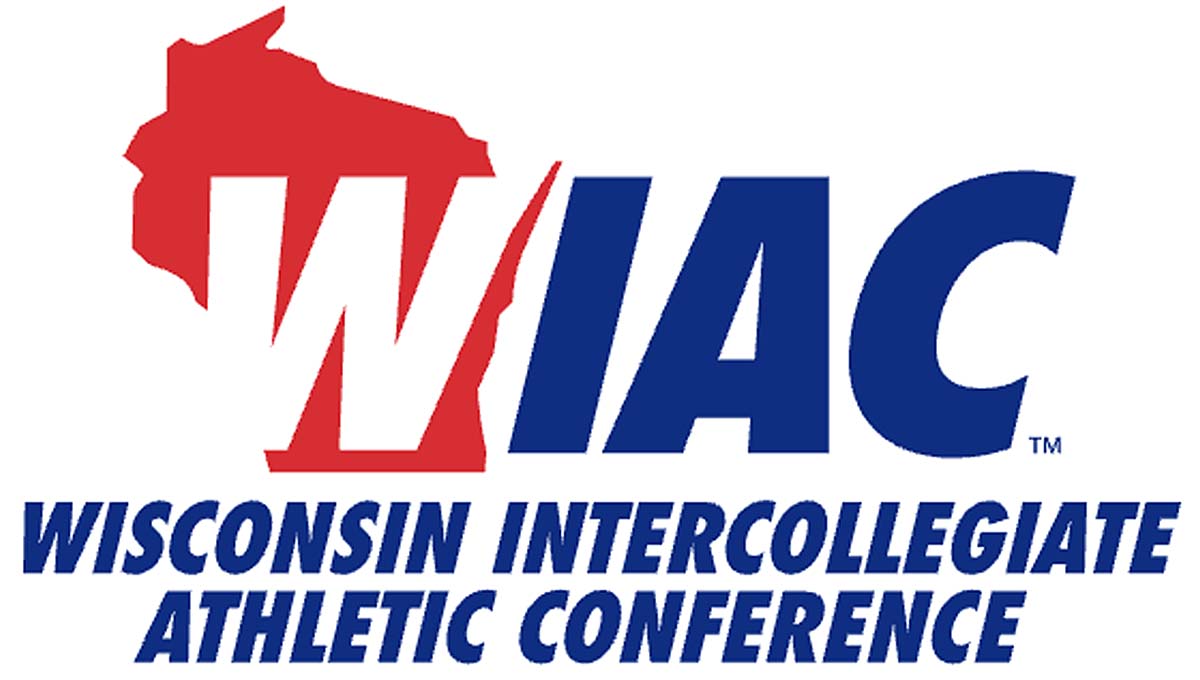 WIAC logo, state of wisconsin in red, with clear W inside, IAC letters in blue