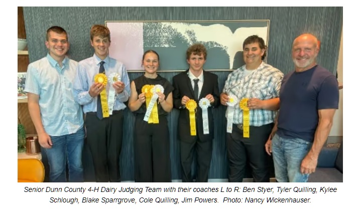 Dunn County 4-H Dairy Judging Teams Succeed at State Competition