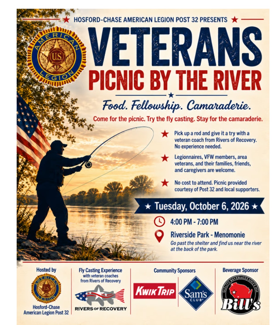 Legion Hosts ‘Veterans Picnic by the River’ Tues Oct 6